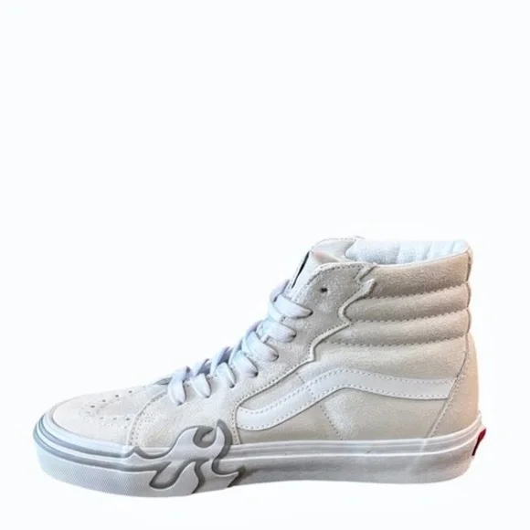 VANS‎ Sk8 High Flame Mens Beige White Shoes Size 7.5